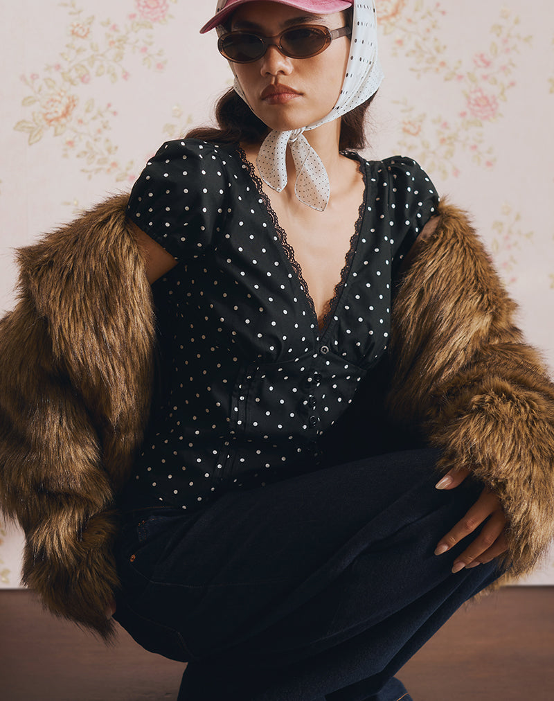 Image of Ilias Korsett-Top in Basic Polka Schwarz