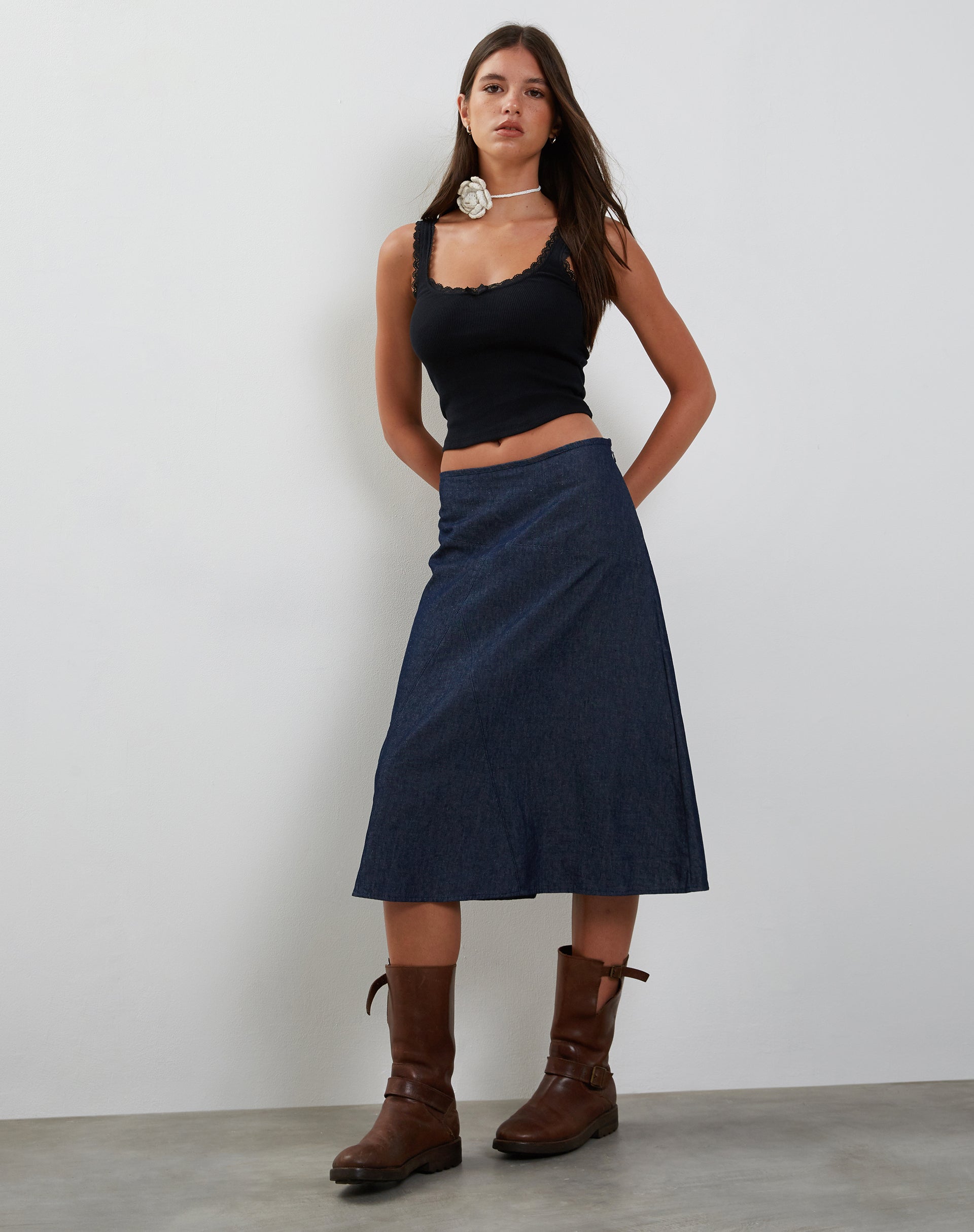 Bild von Imbrella Denim Midirock in Dark Indigo