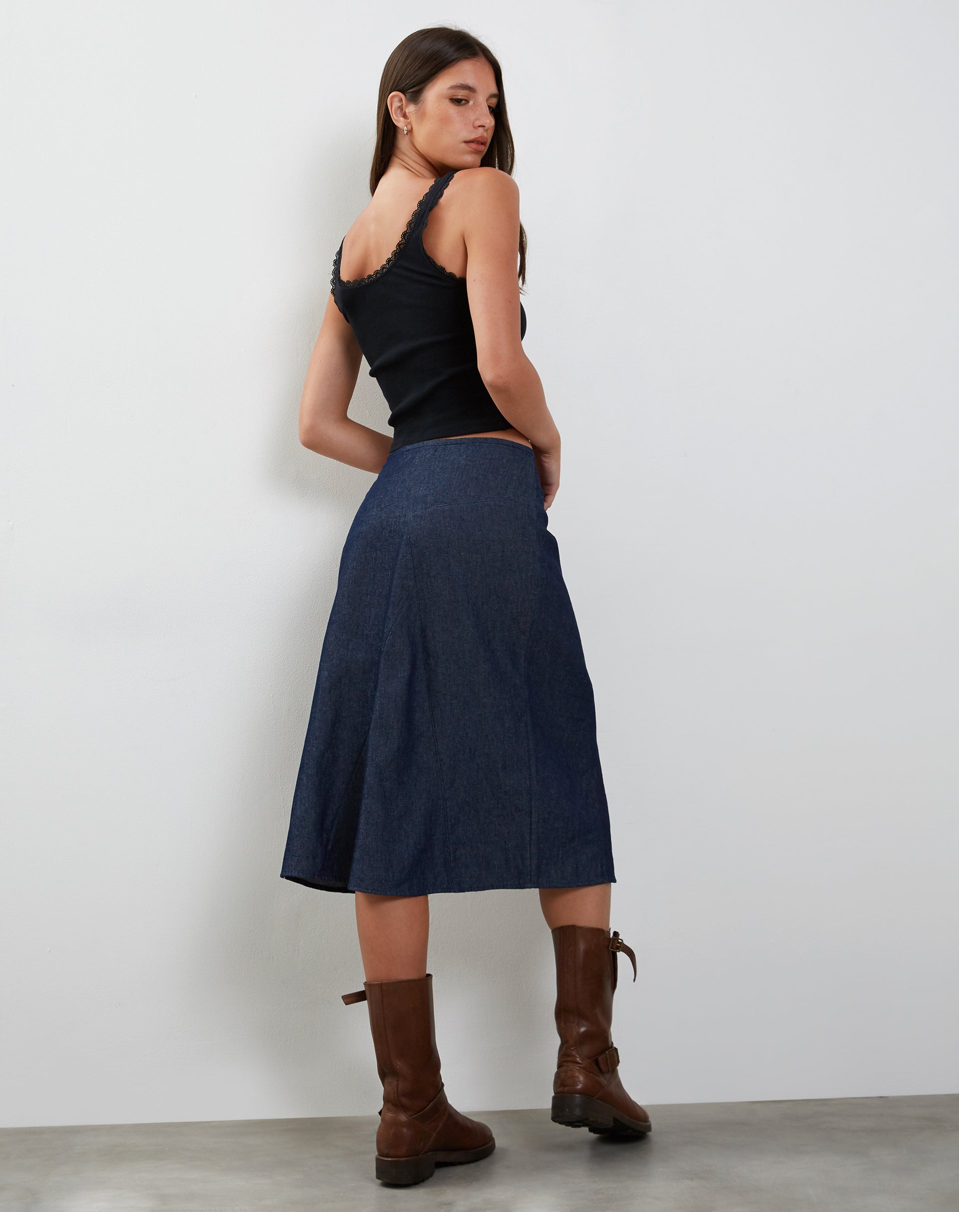 Bild von Imbrella Denim Midirock in Dark Indigo