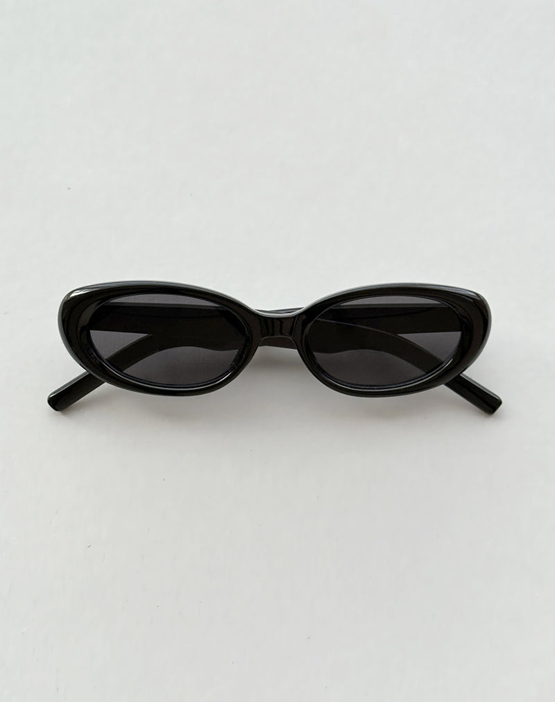 Imbri Ovale Sonnenbrille in Schwarz mit Stern