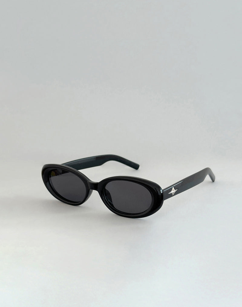 Image of Imbri Ovale Sonnenbrille in Schwarz mit Stern