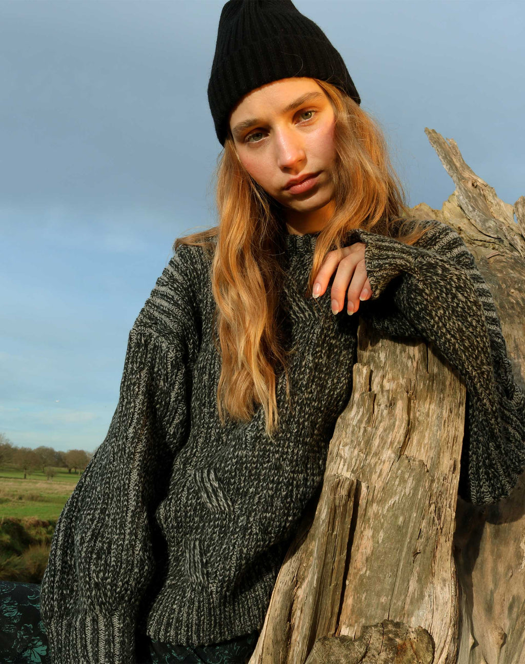 Amieta Strickpullover in Schattengrau