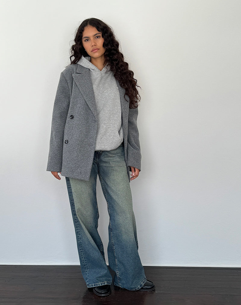 Image of Binaiya Blazer aus Wolle in Übergröße in Grau