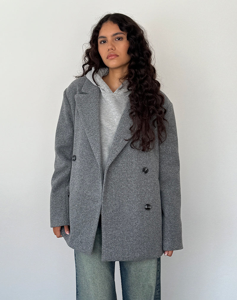 Image of Binaiya Blazer aus Wolle in Übergröße in Grau