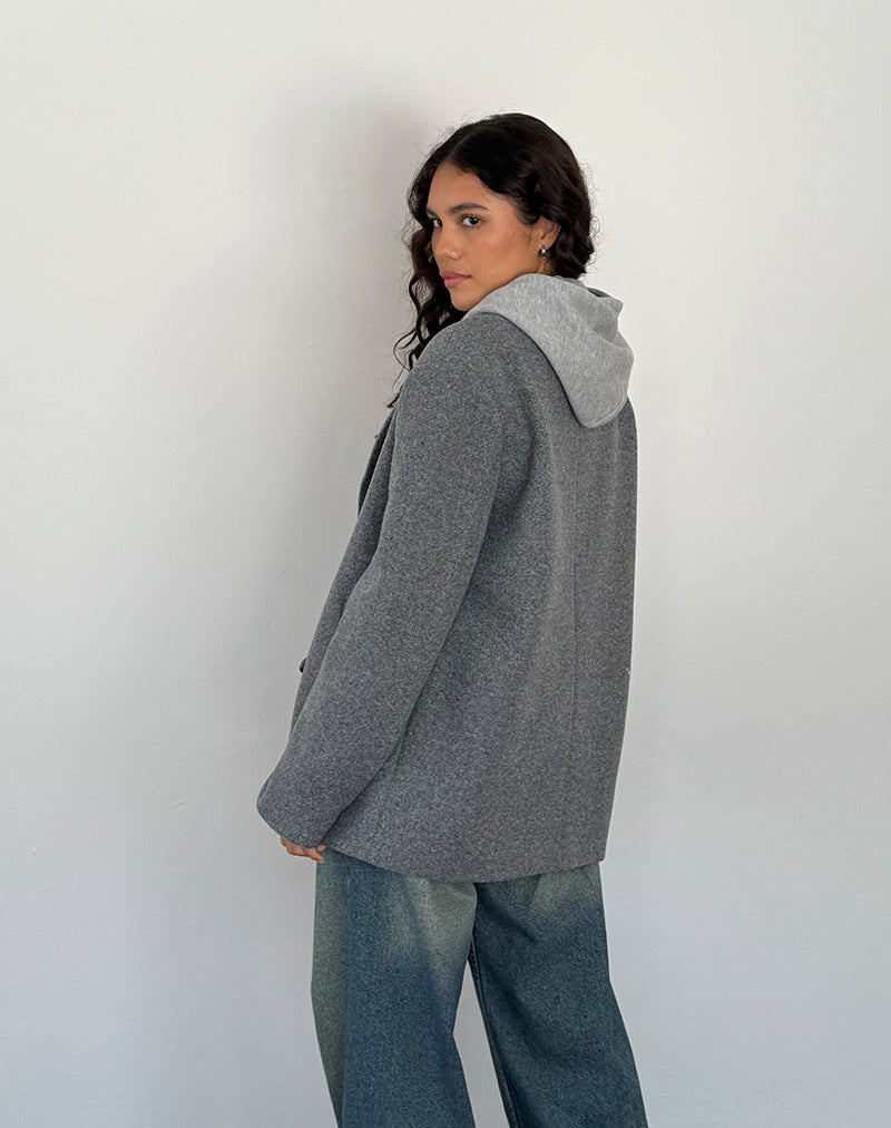 Image of Binaiya Blazer aus Wolle in Übergröße in Grau
