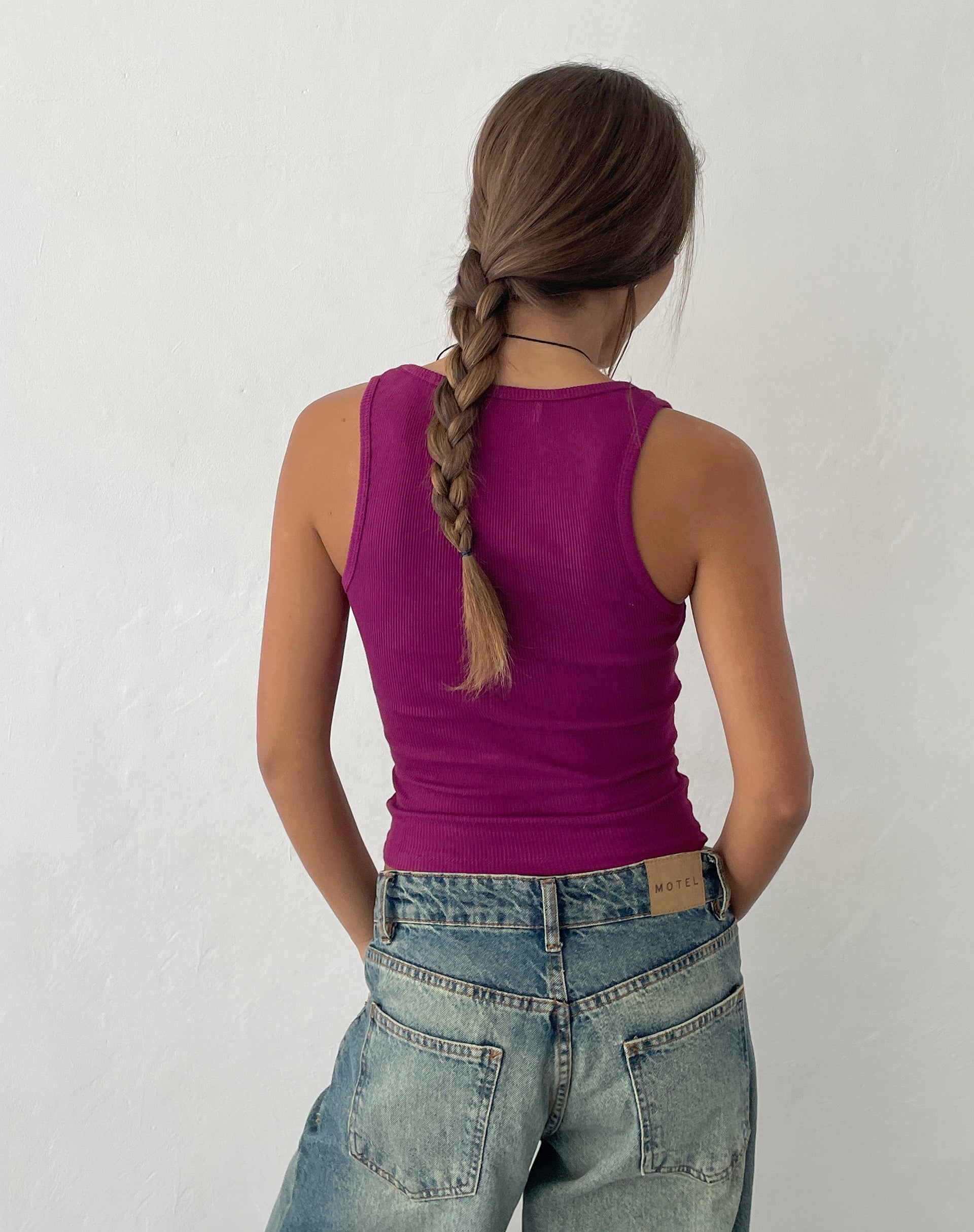 Bild von Roxe Ribbed Vest Top in Berry
