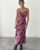 Bild von Coya Maxikleid aus Mesh Maroon Blurred Flower