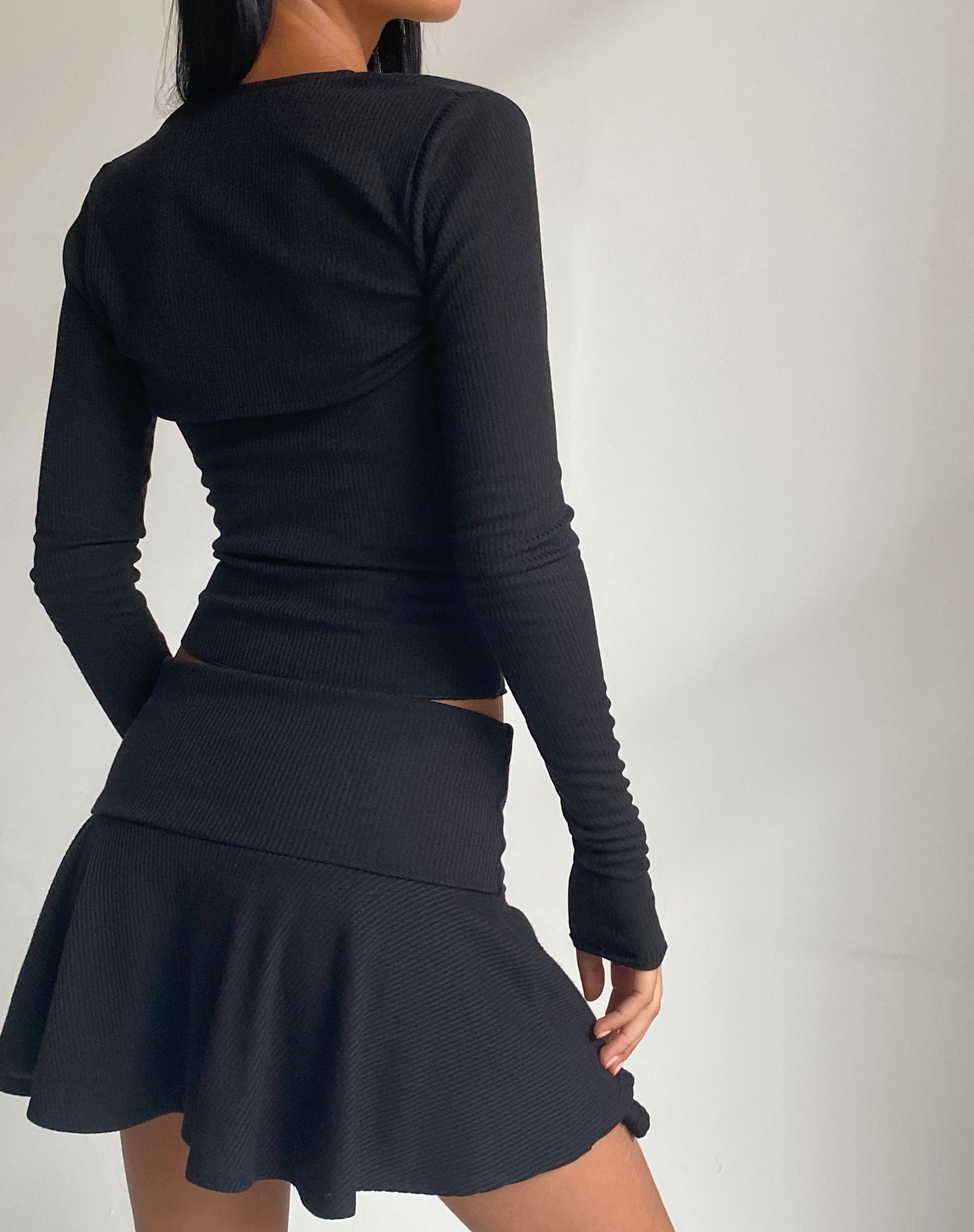 Bild von Orla Micro Mini Rib Rock in Schwarz