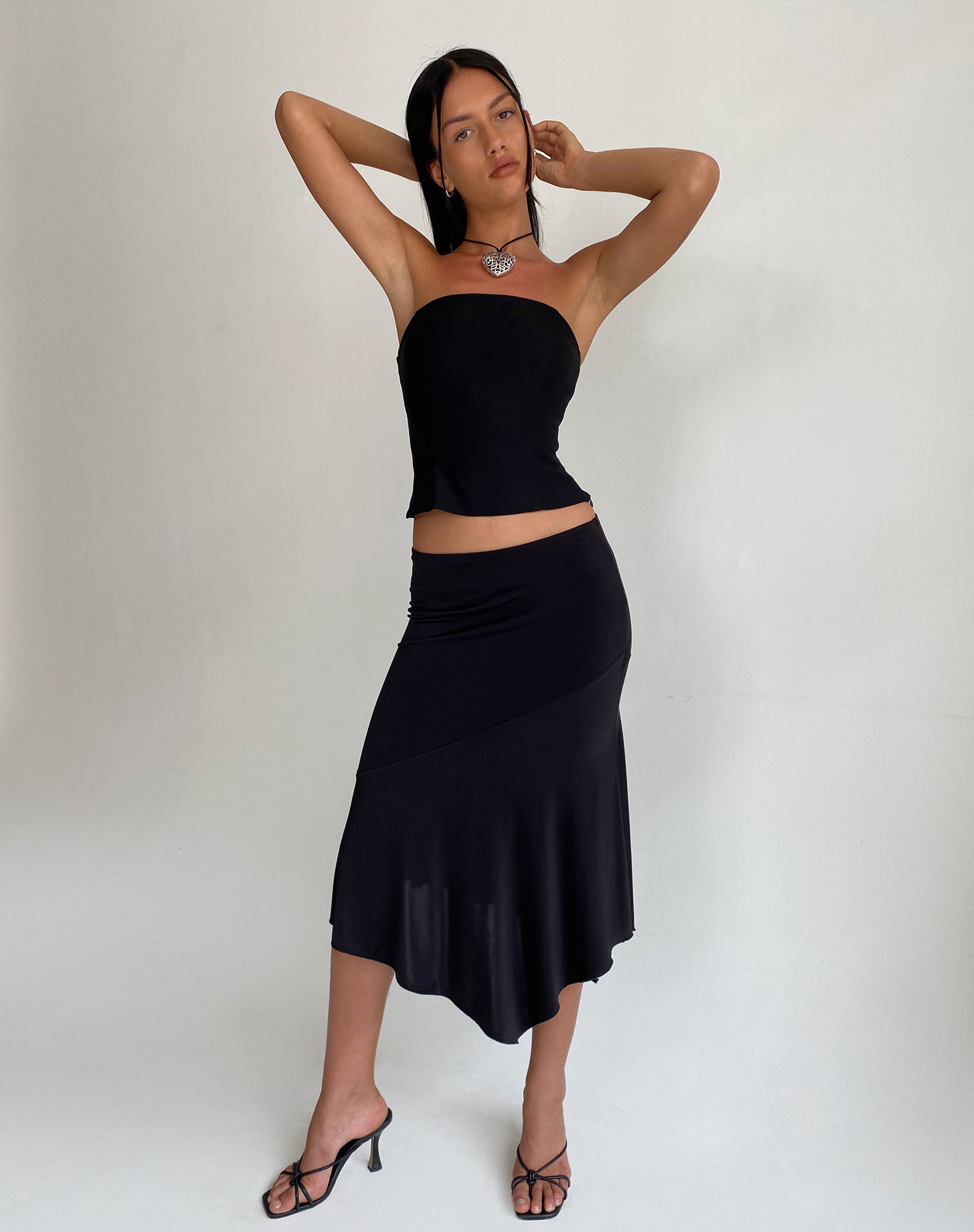 Bild von Maribaya Longline Korsett-Top in Schwarz