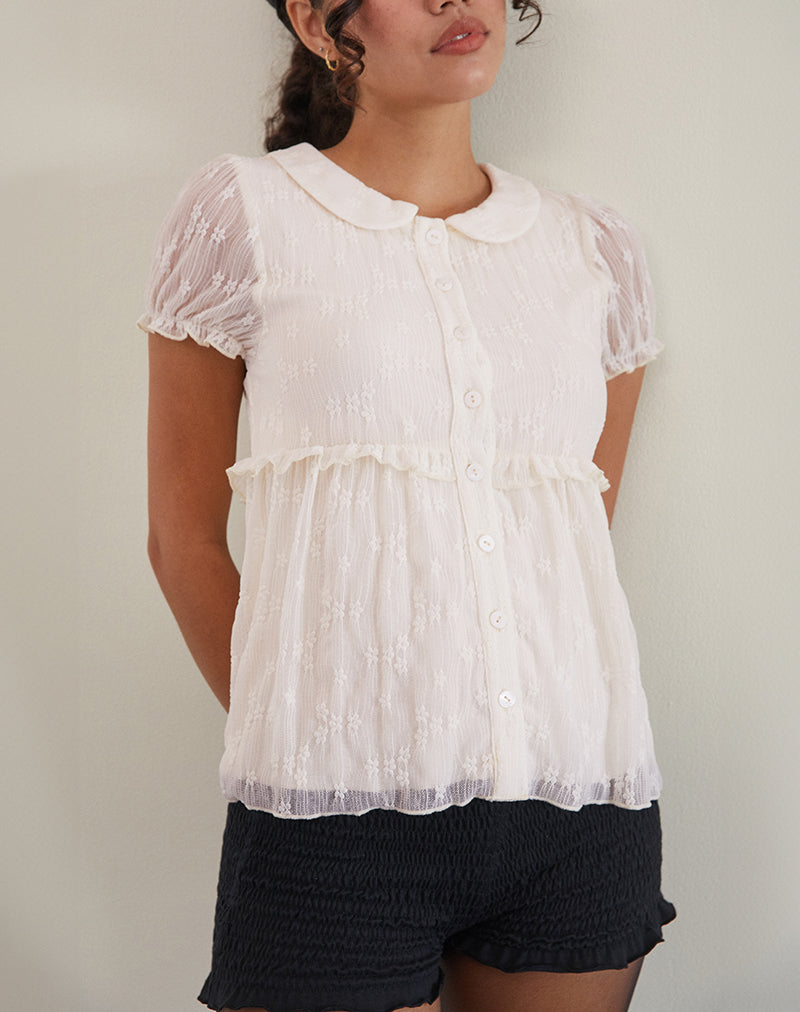 Image of Immy Bluse aus Spitze Elfenbein