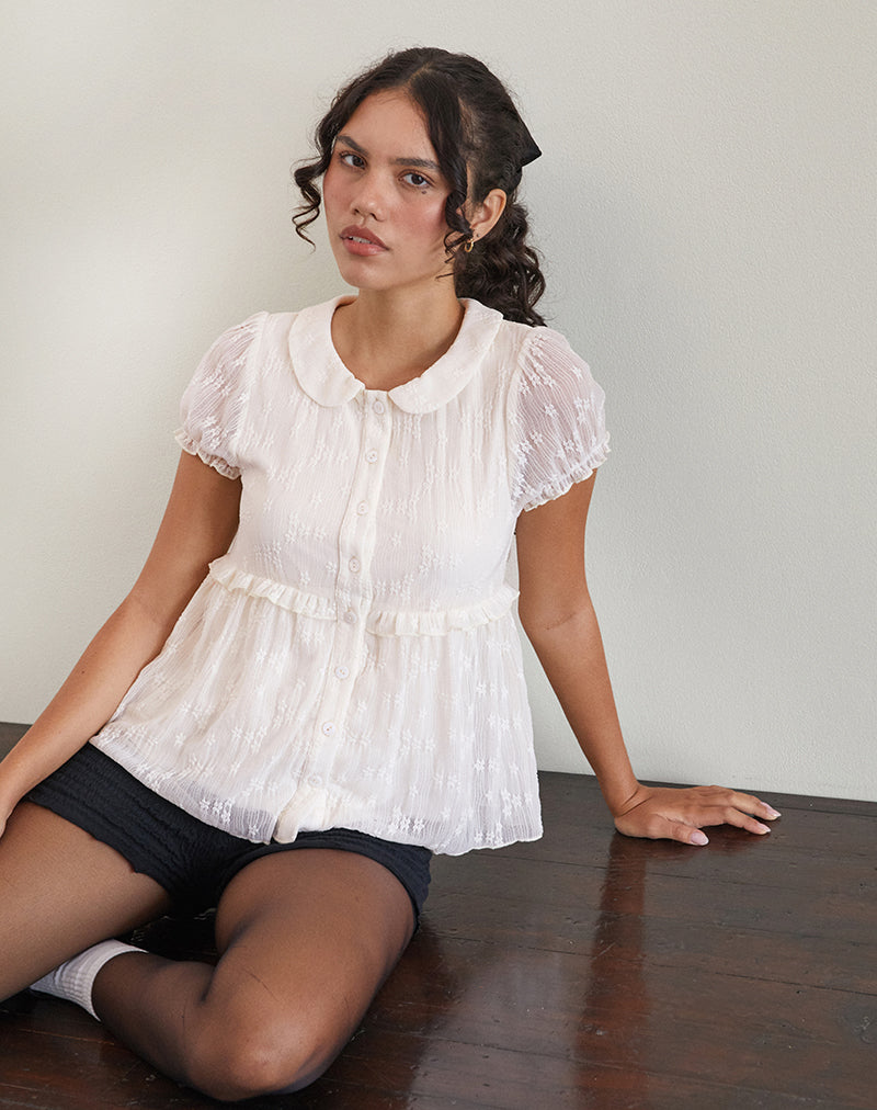 Image of Immy Bluse aus Spitze Elfenbein