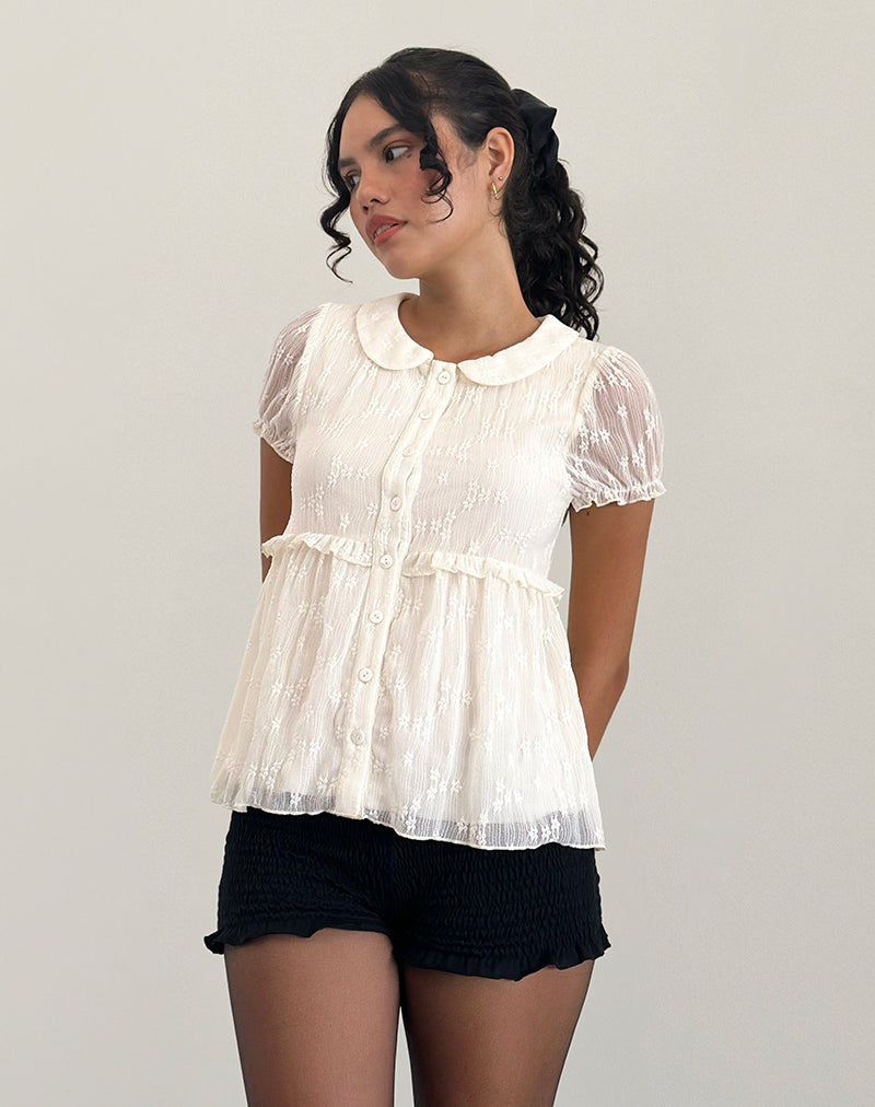 Immy Bluse aus Spitze Elfenbein