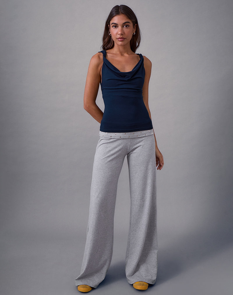 Image of Imrie Open Back Top aus Rayon Jersey Navy