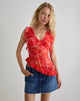 Image of Iravela Asym Top aus Paisley Chiffon Rot