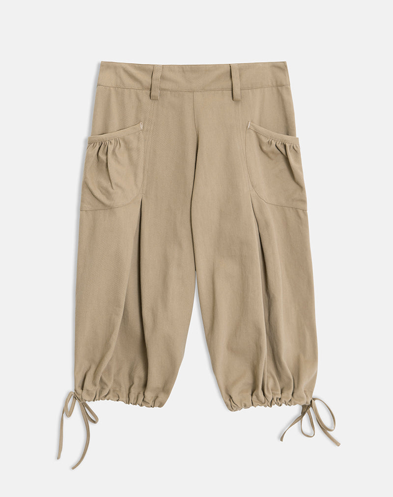 Bild der Iria Cargo Capri Hose in Twill Khaki