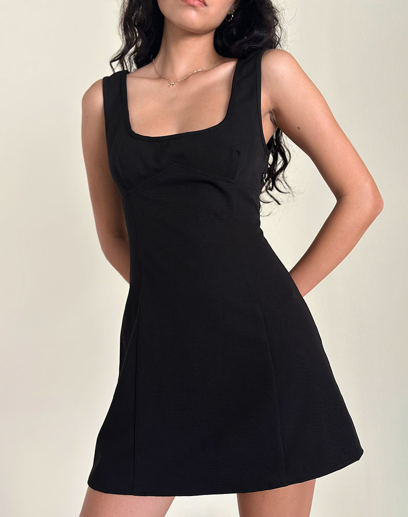 Image of Irinel Minikleid mit Schleife hinten in Schwarz