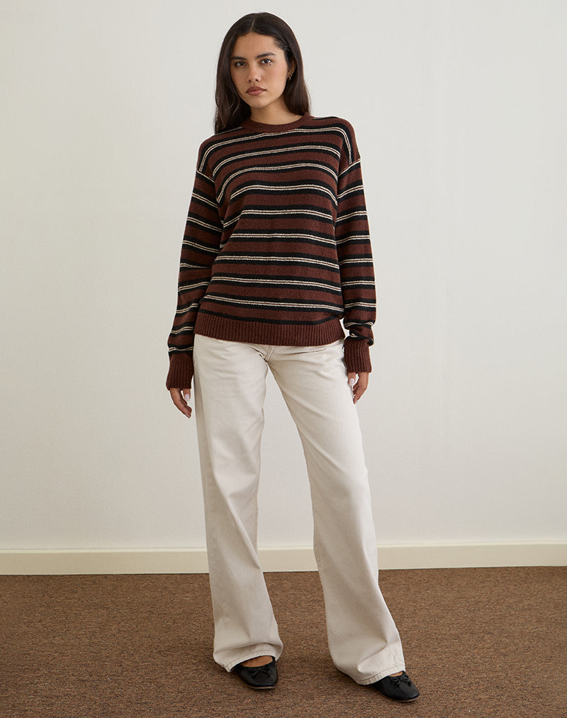 Image of Ishari Pullover in Streifen Braun Multi