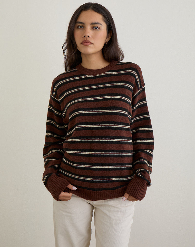 Ishari Pullover in Streifen Braun Multi