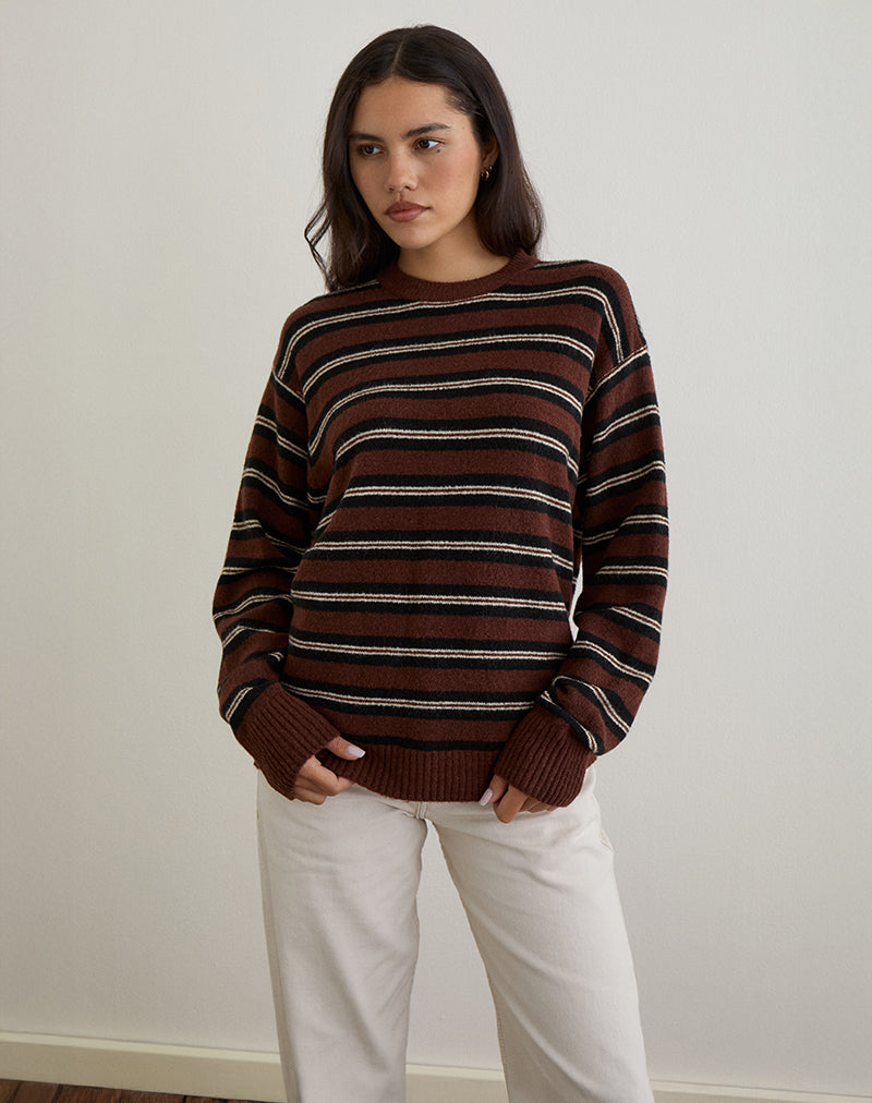 Image of Ishari Pullover in Streifen Braun Multi