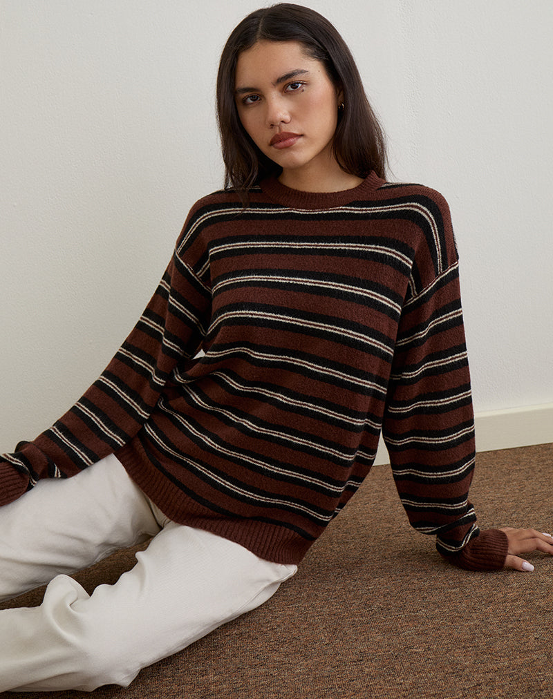 Ishari Pullover in Streifen Braun Multi