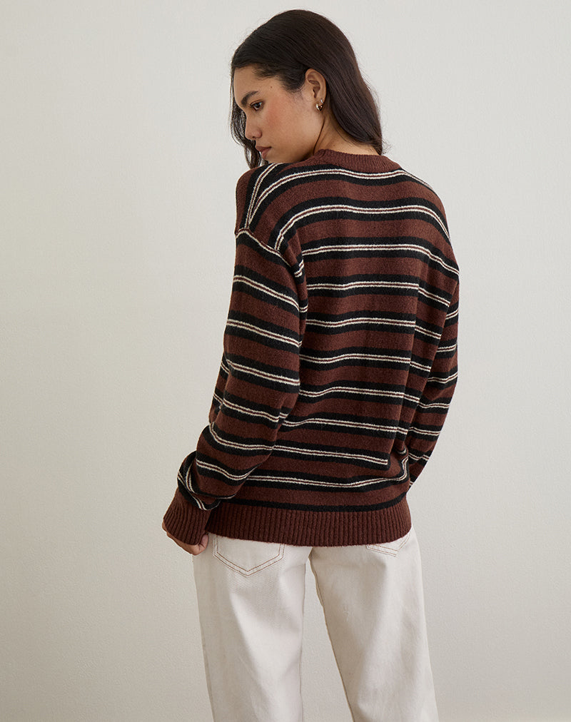 Image of Ishari Pullover in Streifen Braun Multi