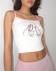 Bild von Islay Vest Top in Weiß mit Ballettschuh-Aufdruck