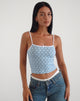 Bild von Isna Cami Top in Powder Blue XO Heart Print