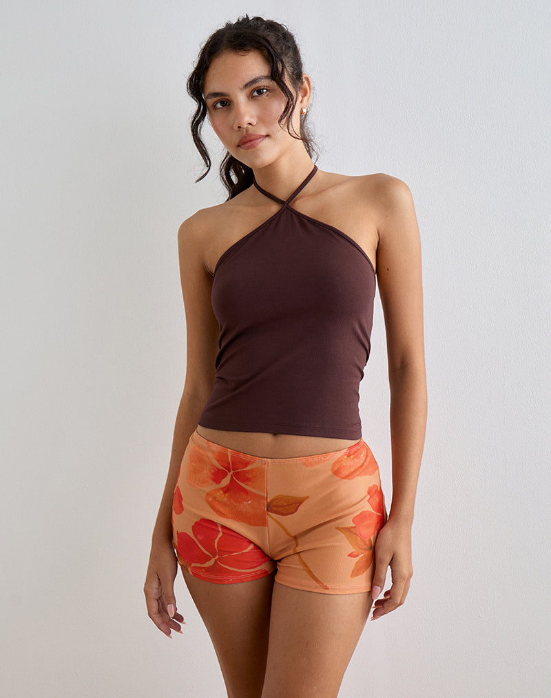 Image of Istora Shorts in Aquarellfarbe Hibiskus Orange