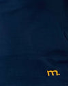 marineblau mit senfgelbem Emblem