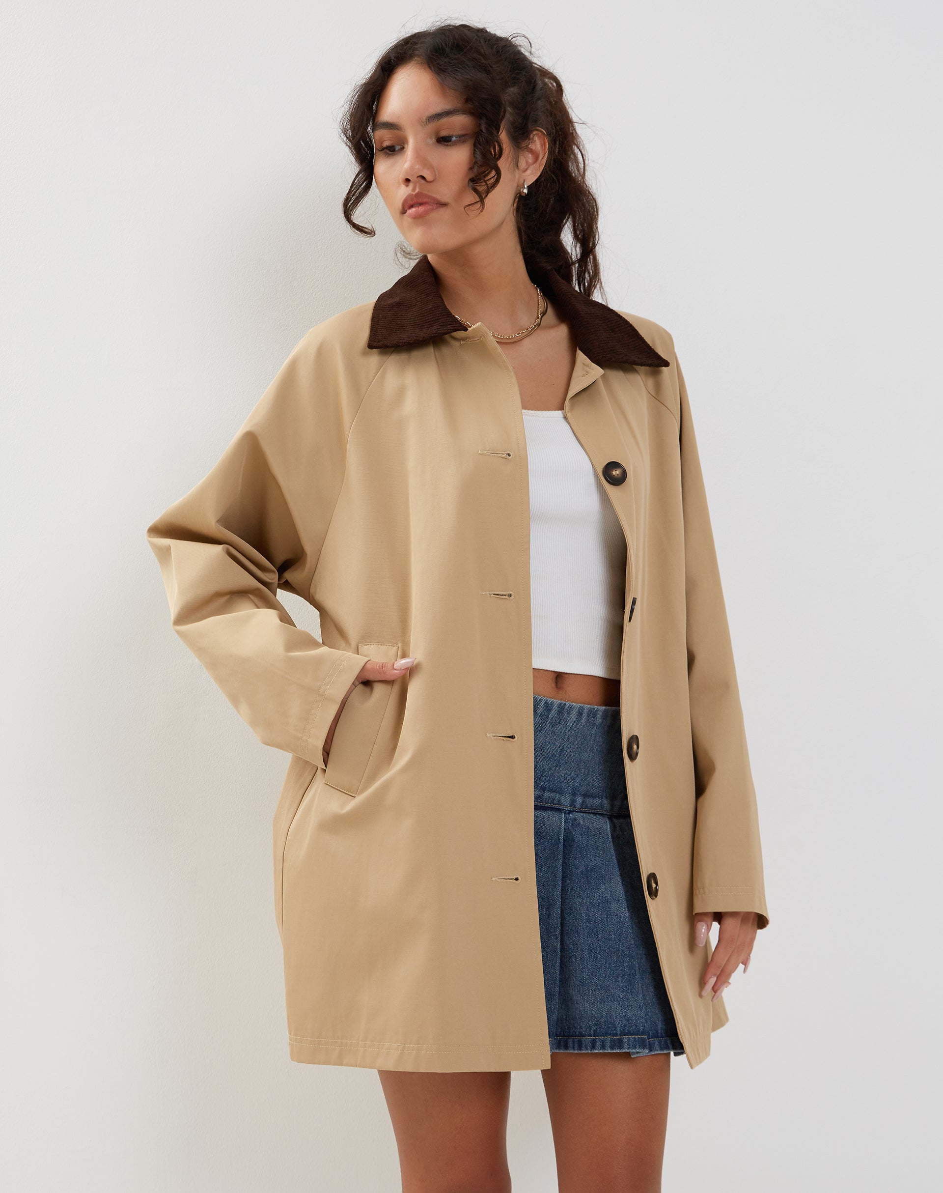 Image of Izora Kurzer Trenchcoat in Tan
