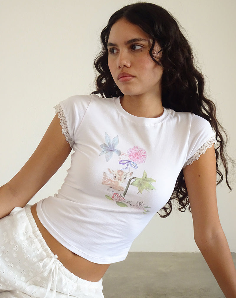 Bild von Izzy Top in Weiß Floral Bunch