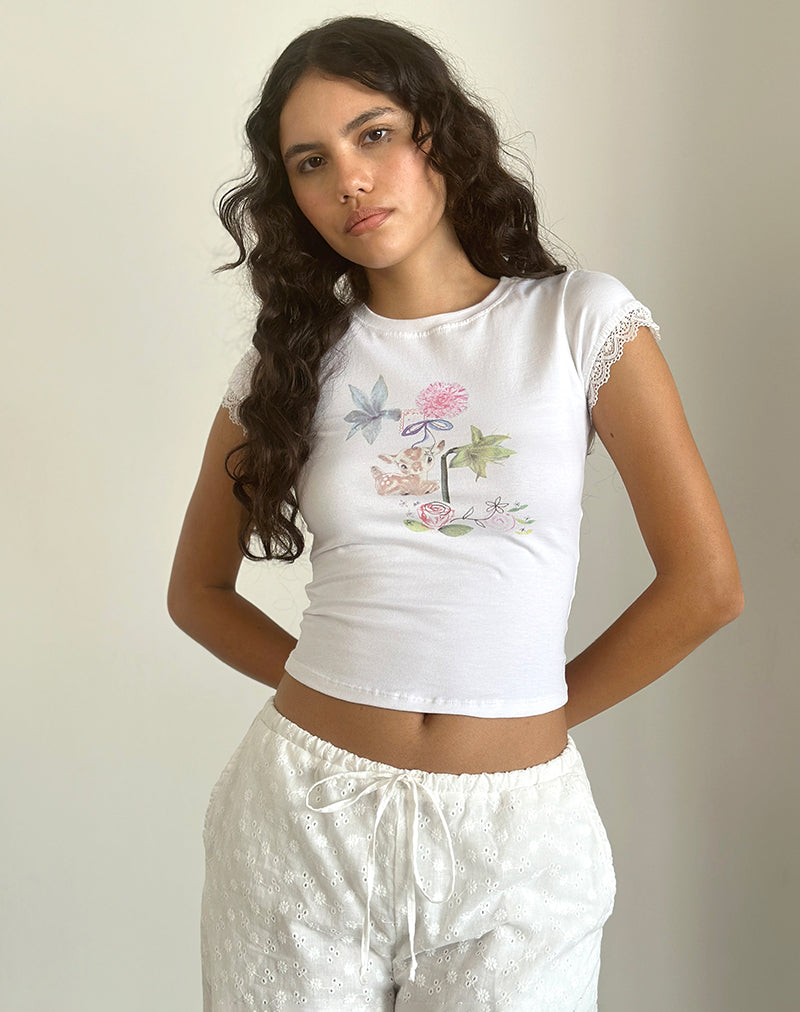 Bild von Izzy Top in Weiß Floral Bunch