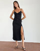 Bild von Jacy Ruffle Midikleid aus Mesh Schwarz