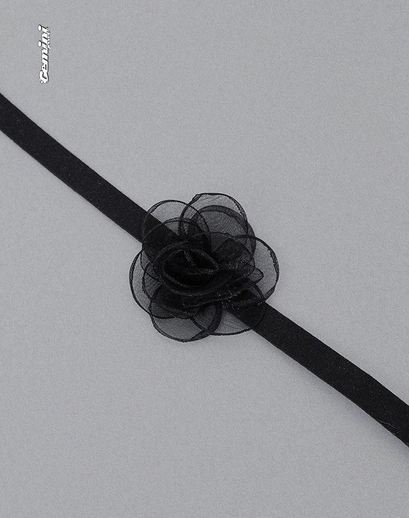 Bild von Jada Black Rose Choker Halskette von Gemini Jewels