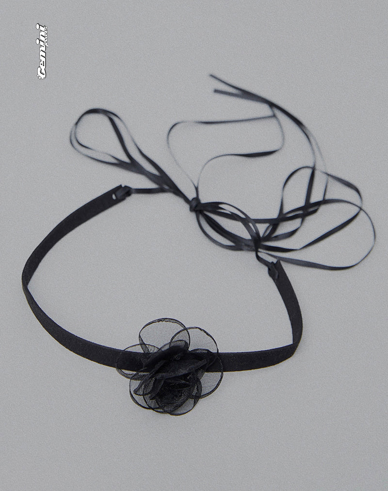 Bild von Jada Black Rose Choker Halskette von Gemini Jewels