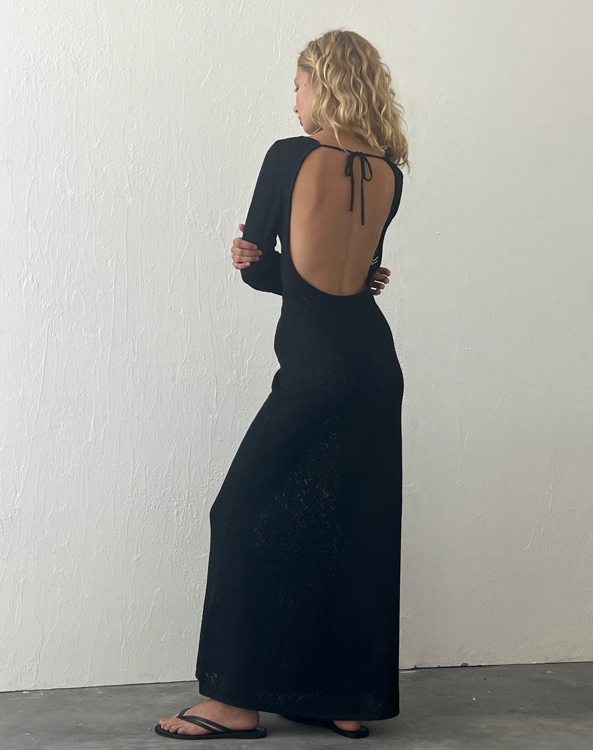 Image of Jadie Maxikleid mit offenem Rücken in Schwarz