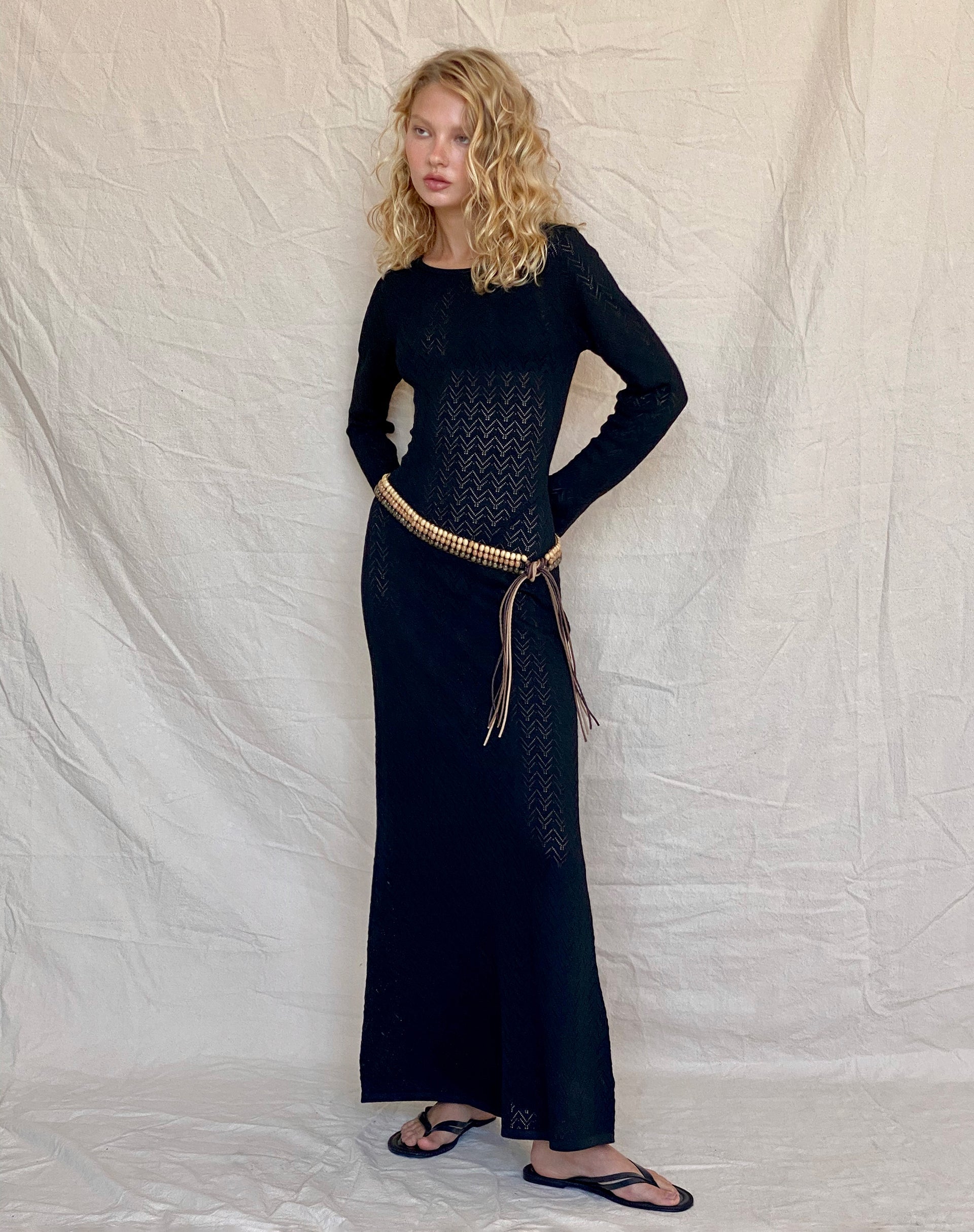 Image of Jadie Maxikleid mit offenem Rücken in Schwarz