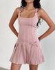 Image of Jadzia Minikleid mit fallender Taille in Blush Nadelstreifen