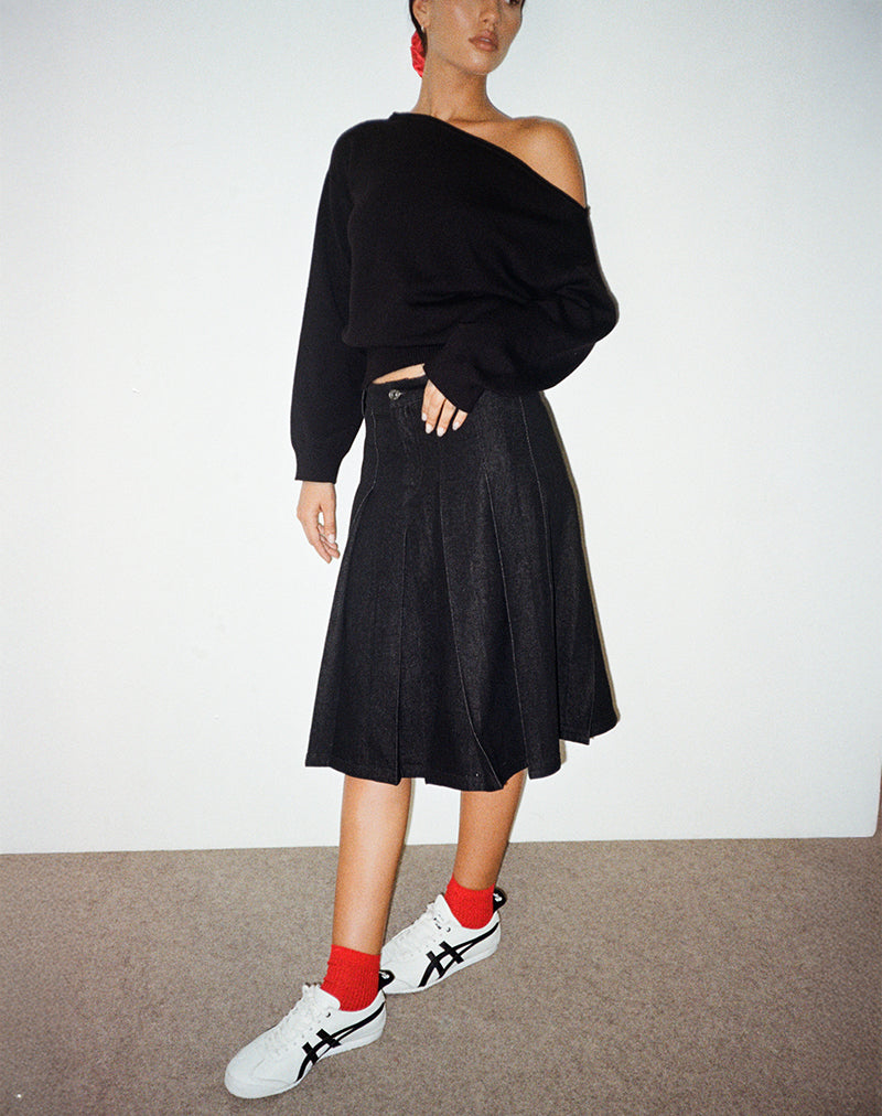 Bild von Sanjani Midirock aus dunklem Chambray