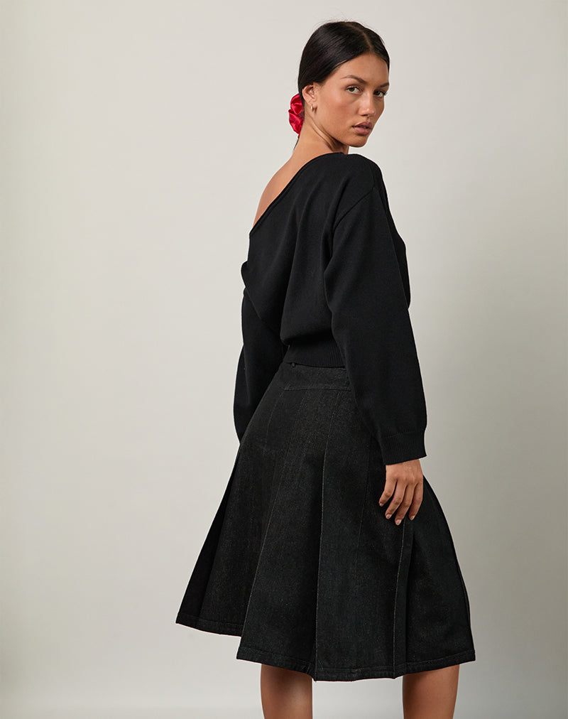 Bild von Sanjani Midirock aus dunklem Chambray