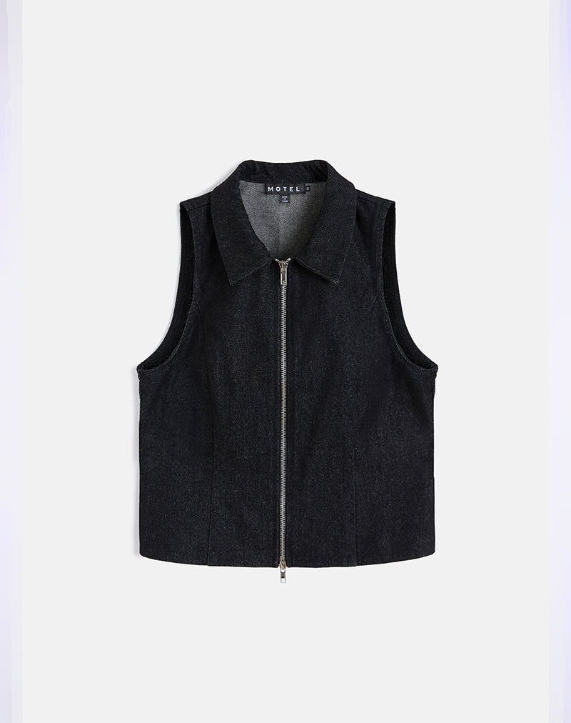 Bild von Janae Vest in Denim Black Wash