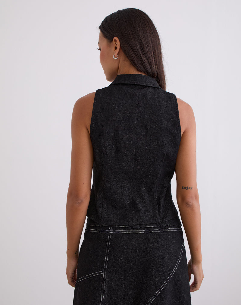 Bild von Janae Vest in Denim Black Wash