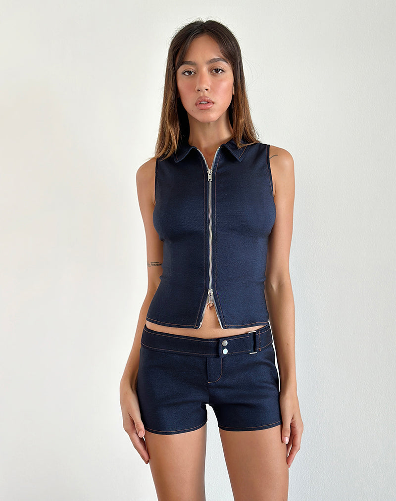 Jarli Hot Pants aus Chambray Denim