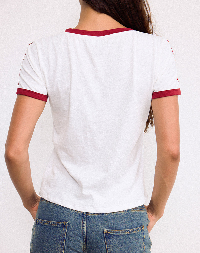 Abbildung: Janan Top in Off White mit rotem Adrenalin-Band