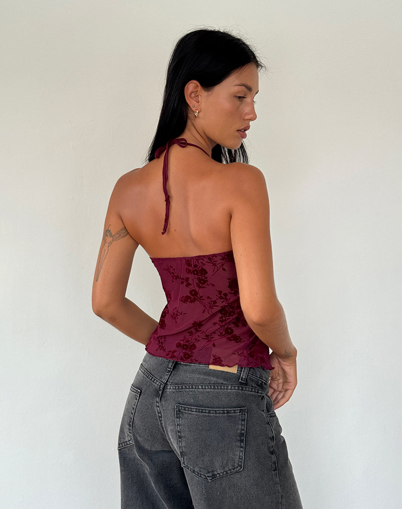 Bild von Janar Top in Botanical Flower Maroon