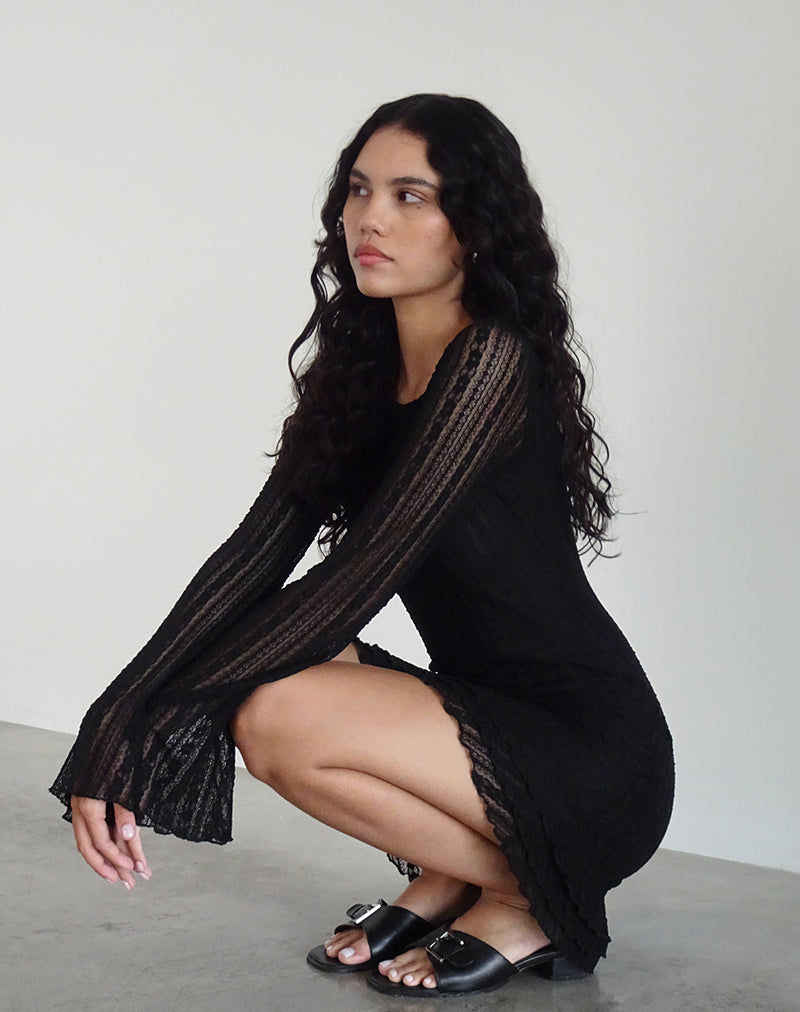 Image of Janawa Rückenfreies Minikleid aus Spitze Schwarz