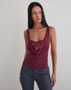 Bild von Janice Top aus Pailletten-Jersey Burgundy