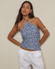Bild von Janisa Neckholder-Top in blau gestreiften Blumen