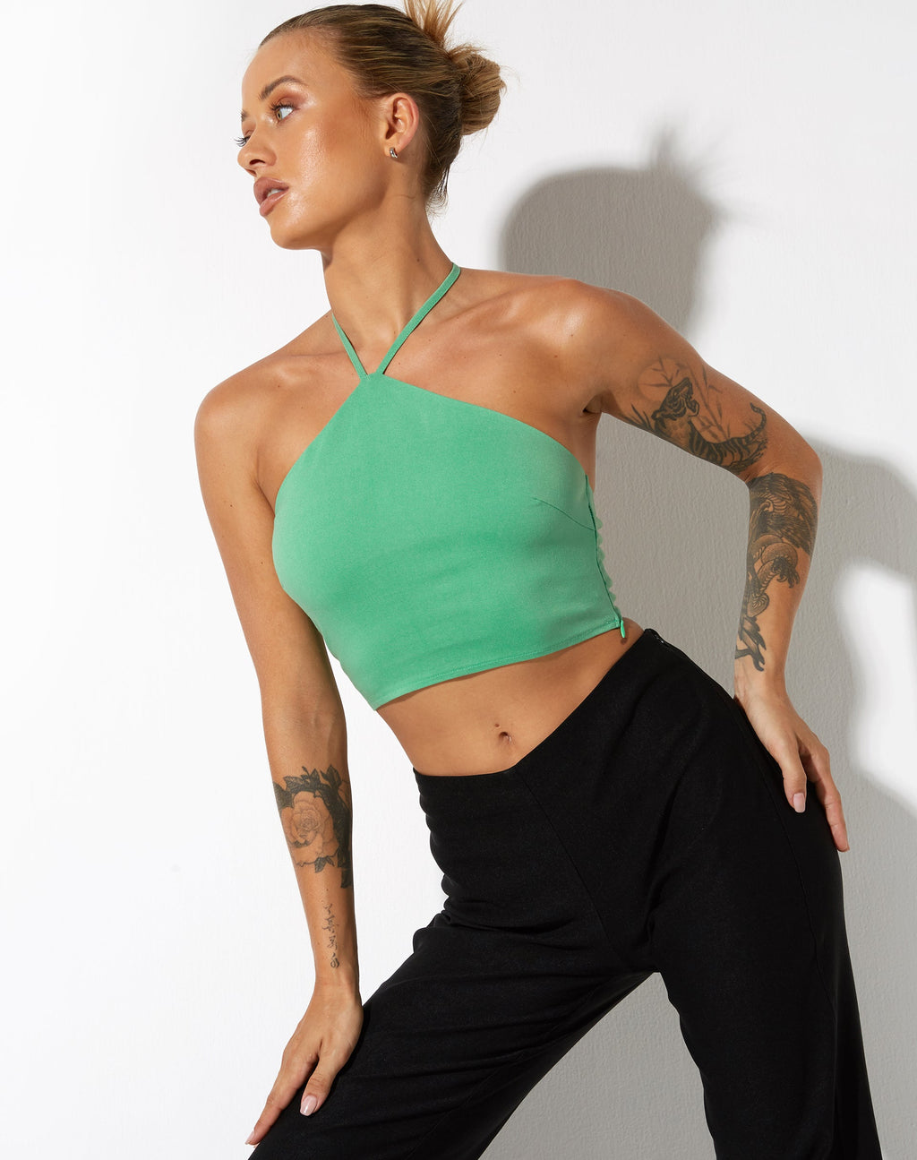 Janli Crop Top in Tailoring Grün