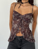 Image of Jaraga Butterfly Top mit schwarzem Paisleymuster